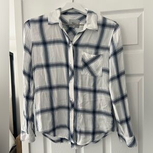 Rails plaid shirt, Rails flannel shirt, blue and white plaid shirt for fall